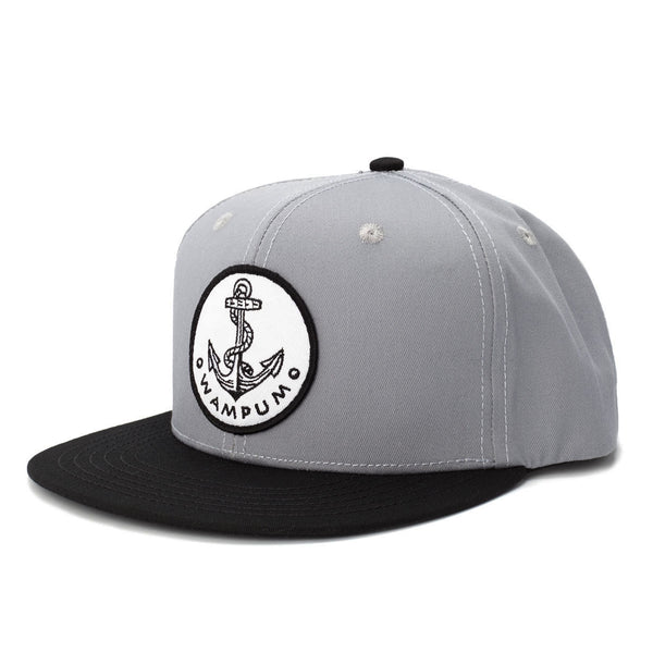 Gray & Black Anchor Snapback Hat