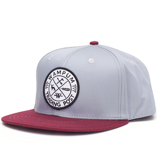Trading Post Snapback Hat Gray And Maroon
